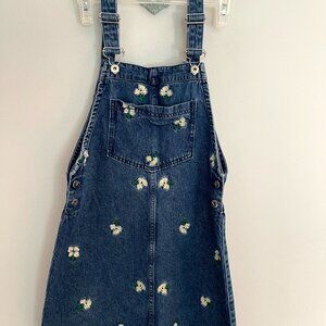 H&M Blue Denim Mini Dress with Floral Print